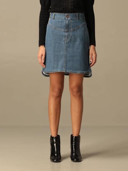 see by chloe denim skirt|see by chloe outlet.